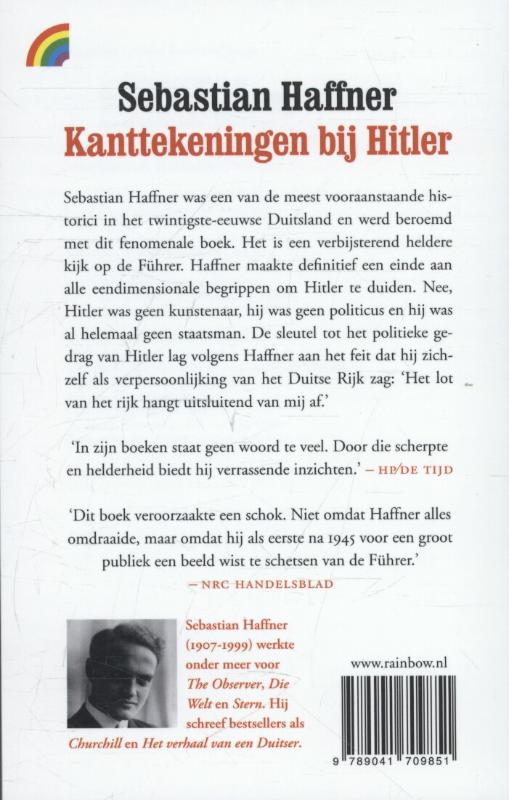 Kanttekeningen bij Hitler / Rainbow pocketboeken / 1107 Kanttekeningen bij Hitler / Rainbow pocketboeken / 1107 achterkant