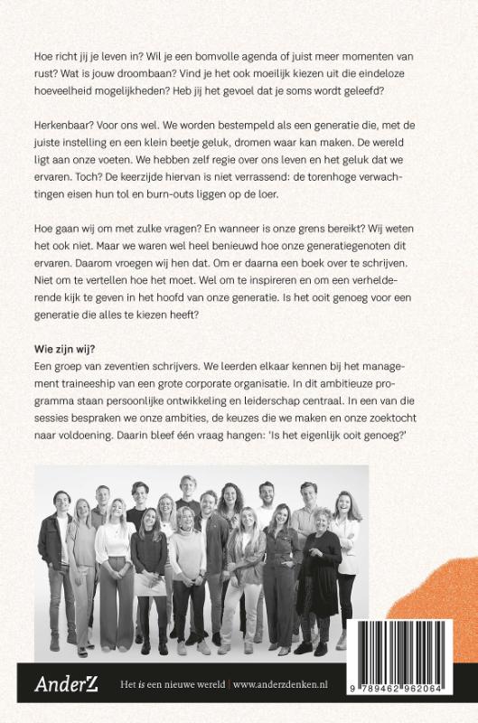 Generatie ooit genoeg? achterkant
