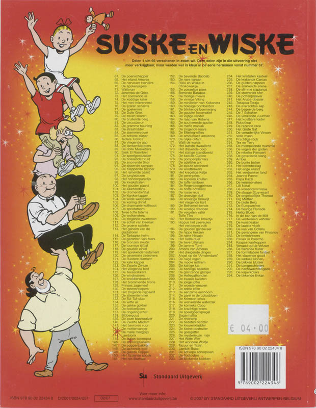 De tikkende Tinkan / Suske en Wiske / 294 De tikkende Tinkan / Suske en Wiske / 294 achterkant