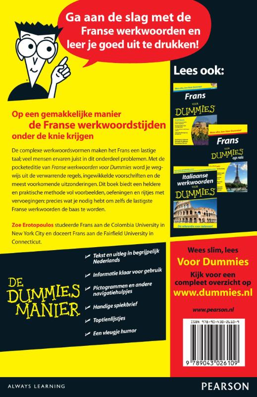 Franse werkwoorden voor Dummies / Voor Dummies achterkant