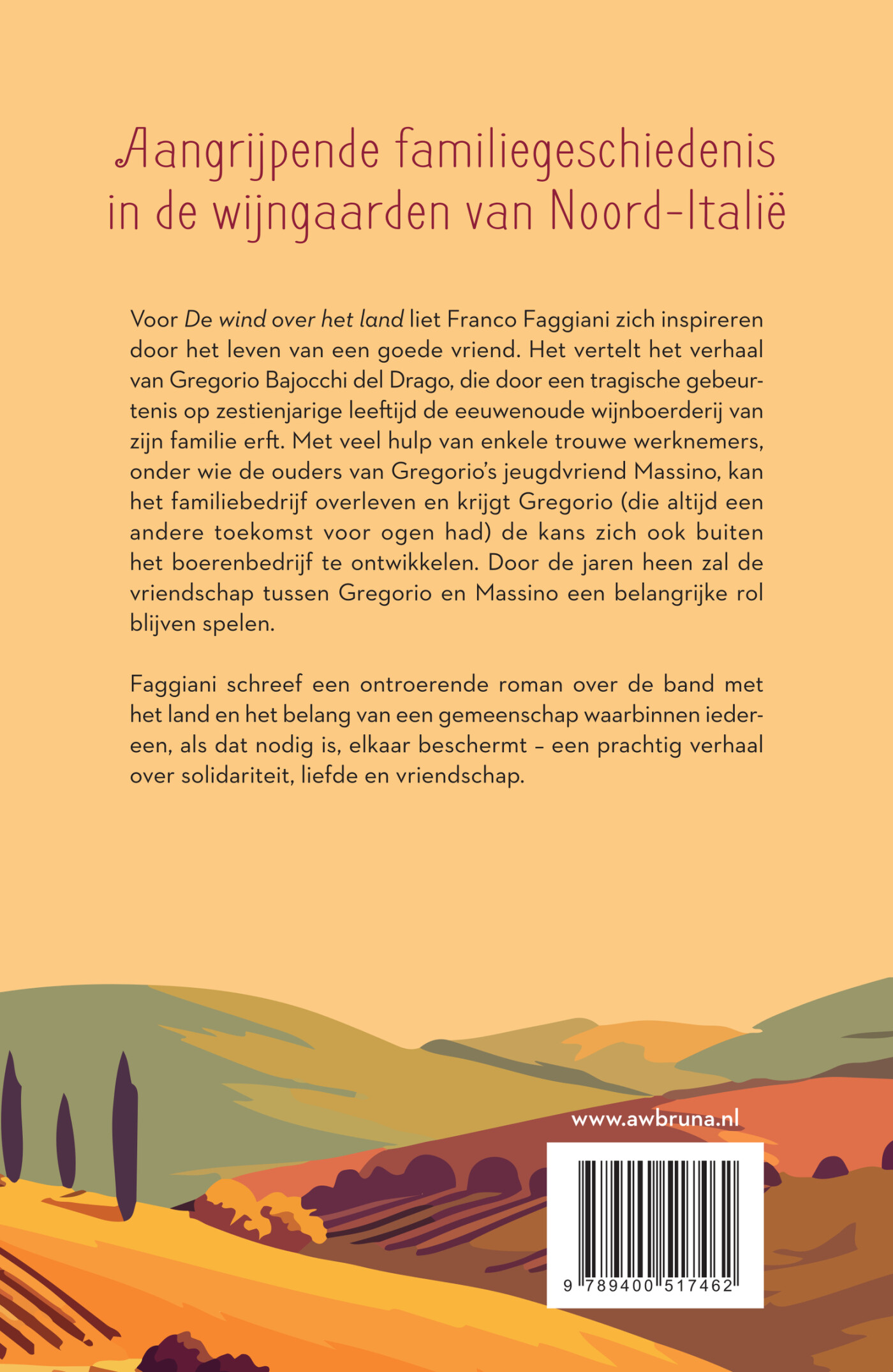 De wind over het land achterkant