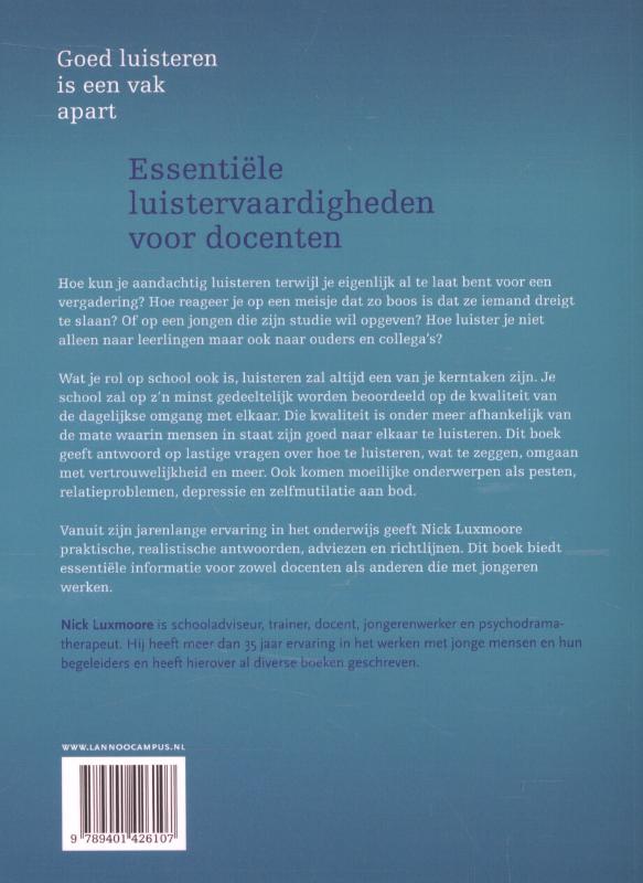 Essentiële luistervaardigheden voor docenten achterkant