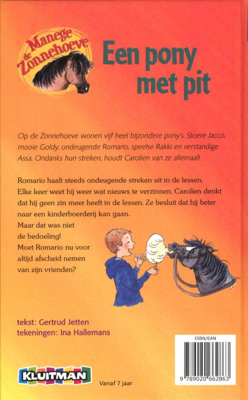 Een pony met pit / Manege de Zonnehoeve achterkant