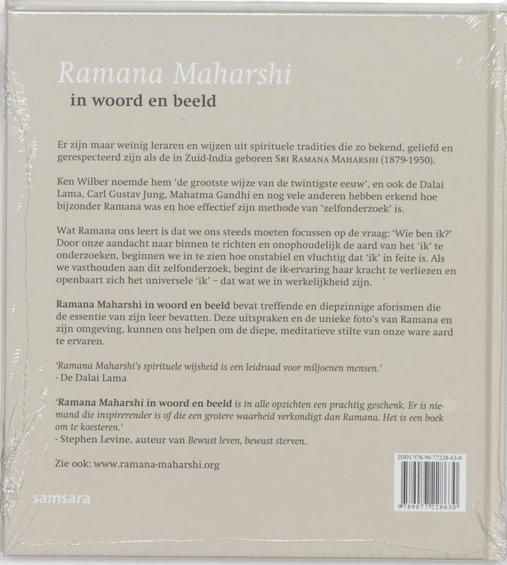 Ramana Maharshi in woord en beeld achterkant