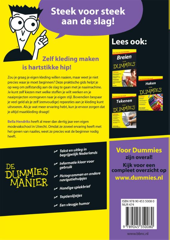 Naaien voor Dummies / Voor Dummies achterkant