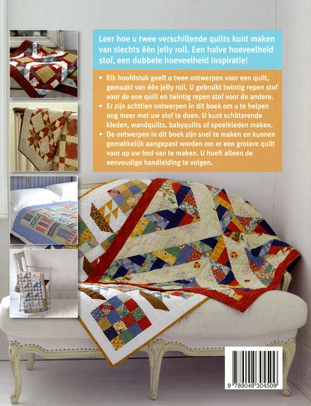 2 Quilts uit 1 Jelly roll achterkant