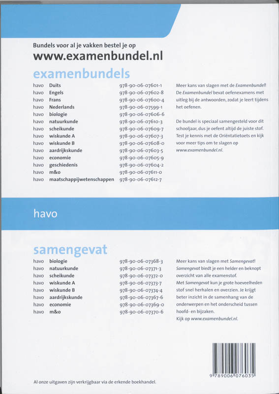 Examenbundel - Aardrijkskunde 2010/2011 - deel HAVO achterkant