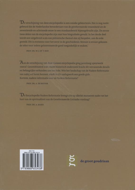Encyclopedie Nadere Reformatie Deel 1 (AK)Biografisch achterkant