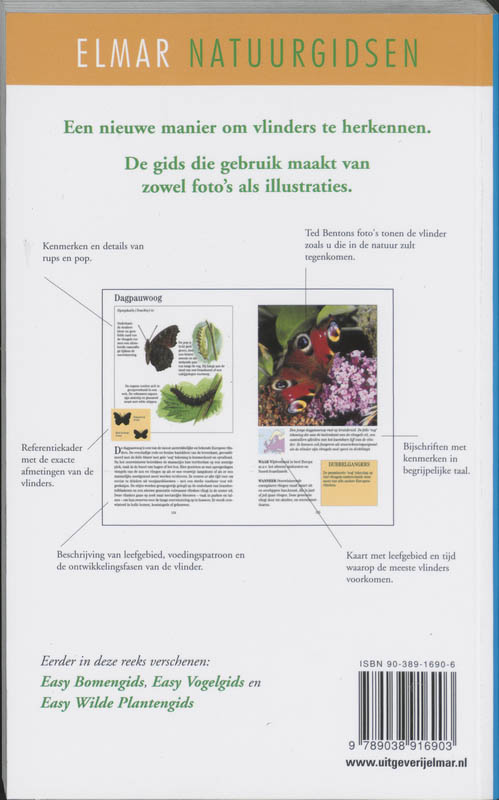 De easy vlindergids / Elmar natuurgidsen achterkant