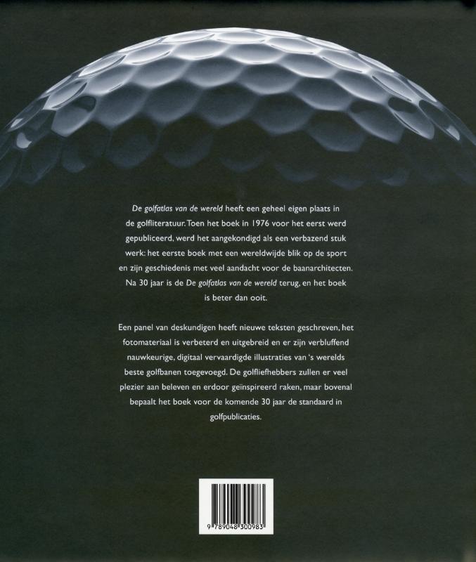 De golfatlas van de wereld achterkant