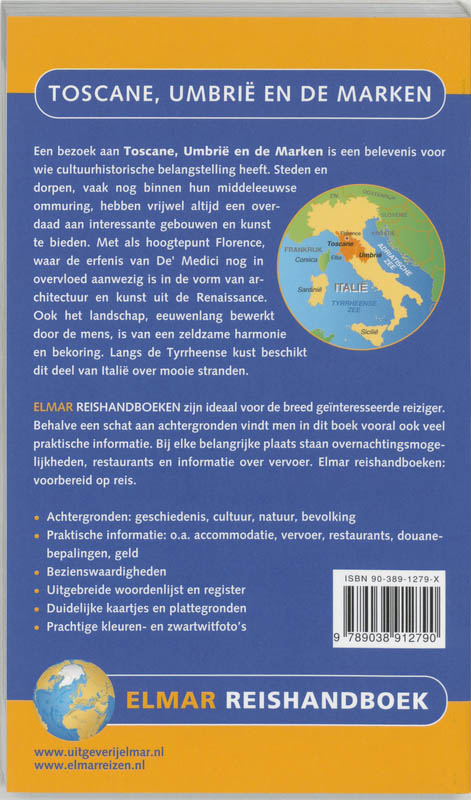 Reishandboek / Toscane, Umbrie en de Marken / Elmar reishandboek achterkant