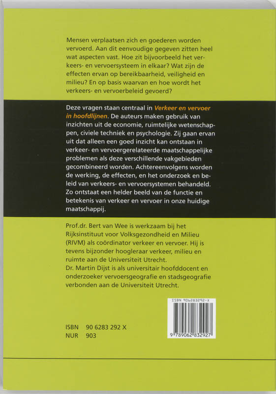 Verkeer en vervoer in hoofdlijnen Verkeer en vervoer in hoofdlijnen achterkant