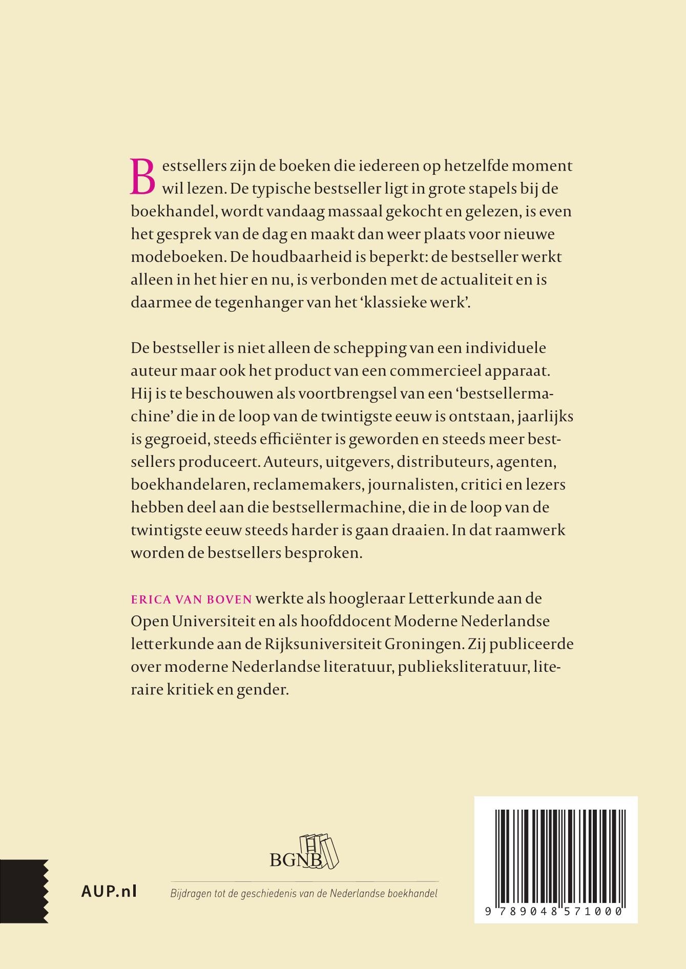 De bestsellermachine / Bijdragen tot de geschiedenis van de Nederlandse boekhandel achterkant