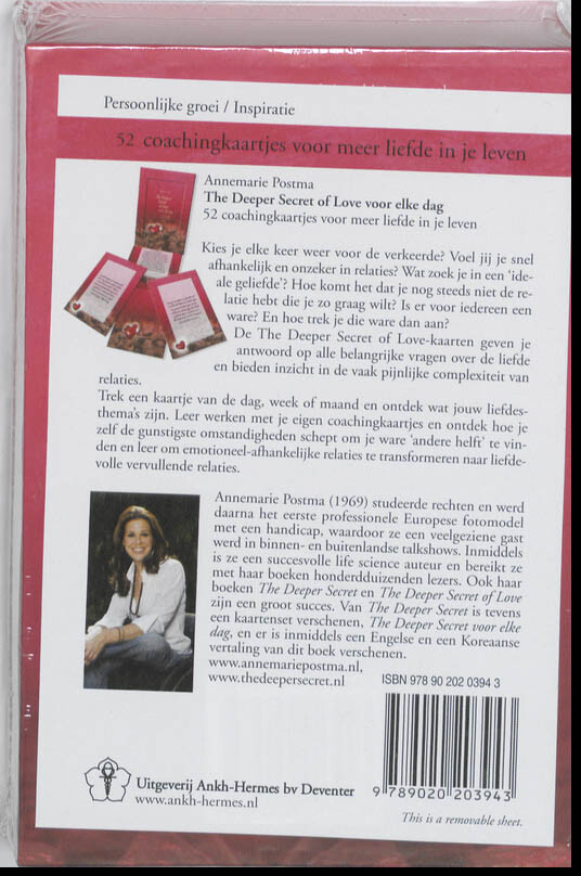 The Deeper Secret of Love voor elke dag achterkant