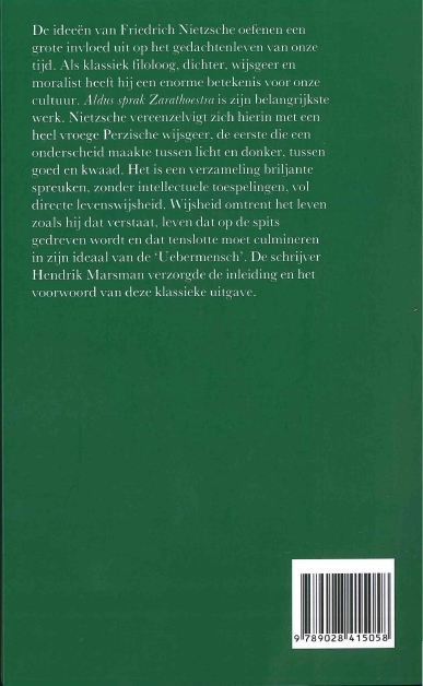 Aldus sprak Zarathoestra / Nietzsche-bibliotheek achterkant