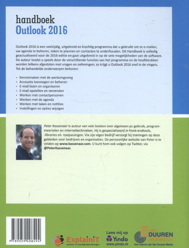 Handboek Outlook 2016 achterkant