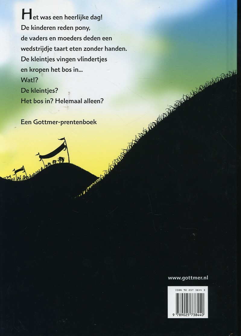De dag dat de kleintjes het bos in kropen / Gottmer-prentenboek achterkant