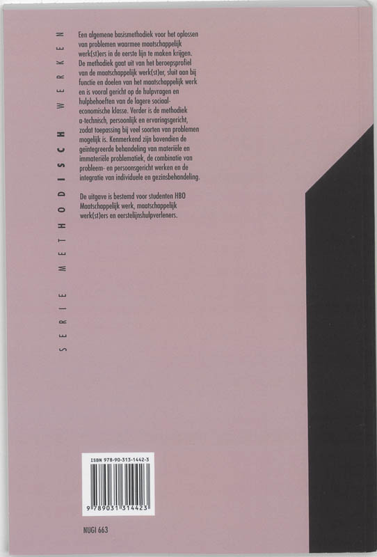 Psychosociale hulpverlening in het maatschappelijk werk / Methodisch werken achterkant