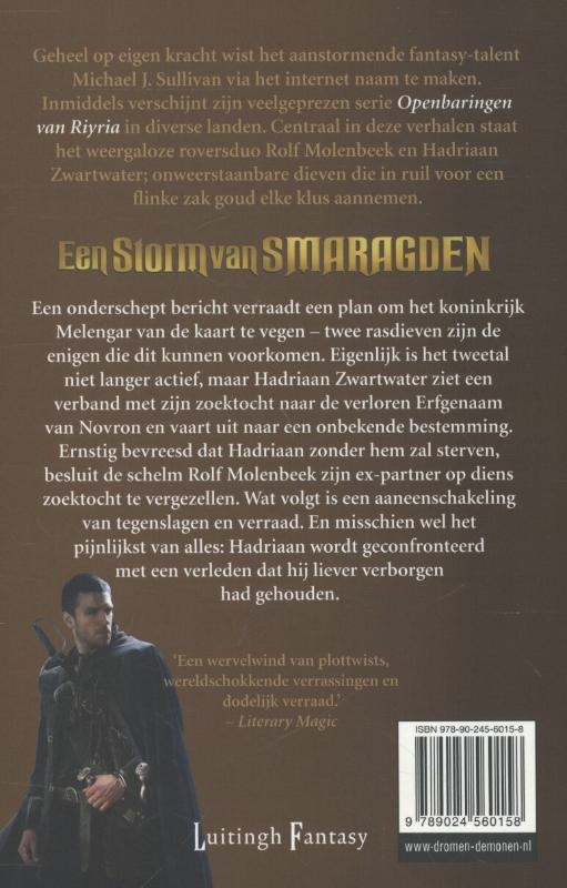 Een Storm van Smaragden / De openbaringen van Riyria / 4 achterkant
