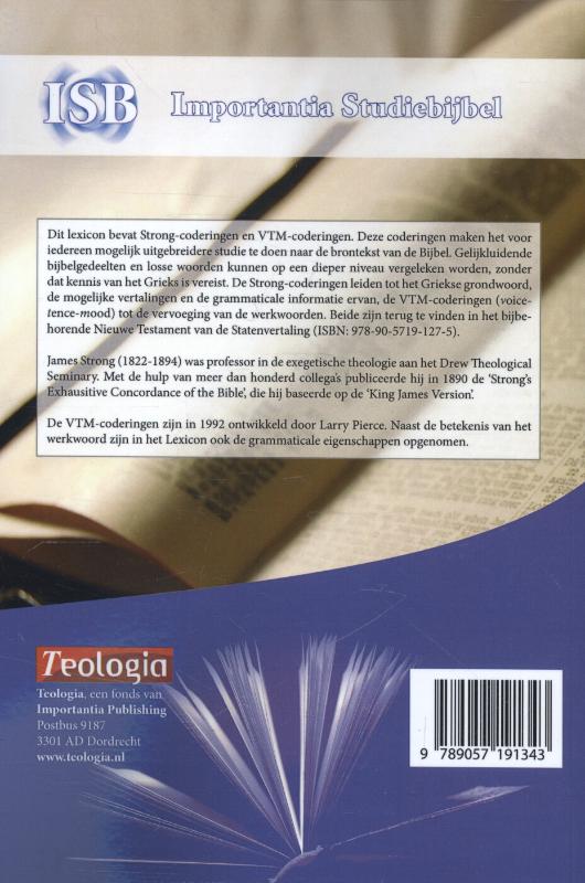 Grieks-Nederlands Lexicon op basis van Strong-coderingen achterkant