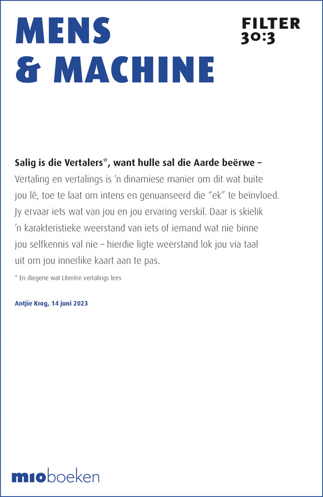 Mens & machine / Filter – Tijdschrift over vertalen / Nummer30:3