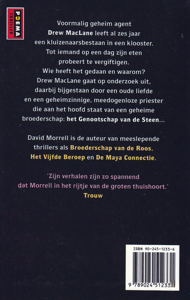 Genootschap van de steen / Poema thriller achterkant