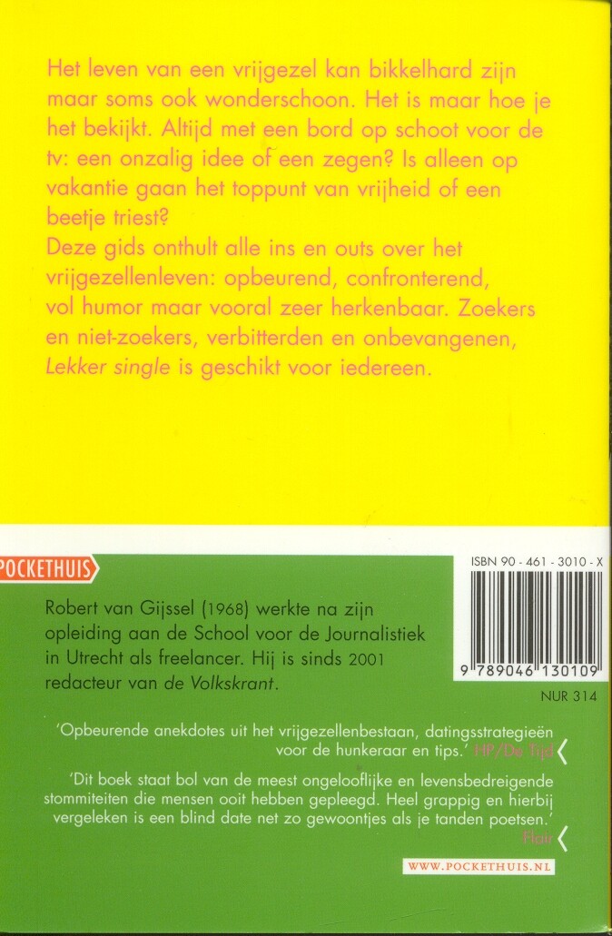 Lekker single / Pockethuis Lekker single / Pockethuis achterkant