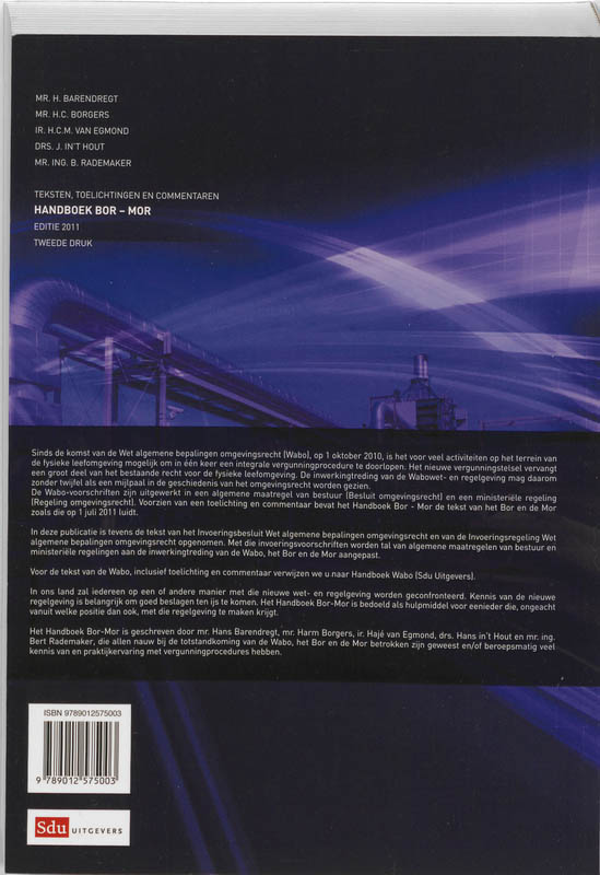 Handboek Bor-Mor / Milieu achterkant
