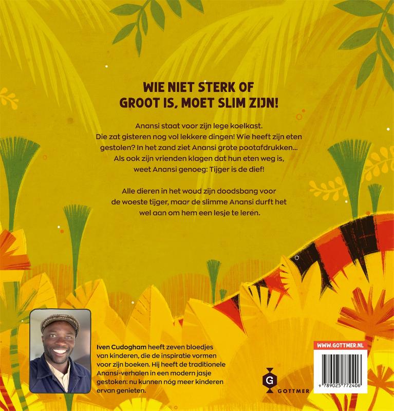 Anansi de spin en de gulzige tijger / Anansi de spin achterkant
