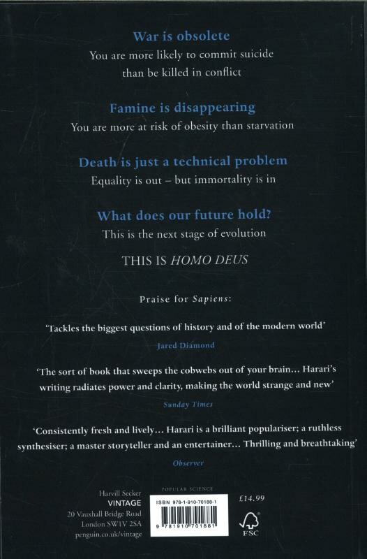 Homo Deus: A Brief History of Tomorrow Homo Deus: A Brief History of Tomorrow achterkant