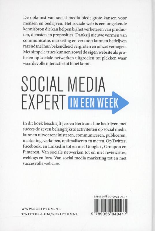 Social Media Expert in een week achterkant