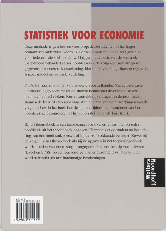 Statistiek voor economie achterkant