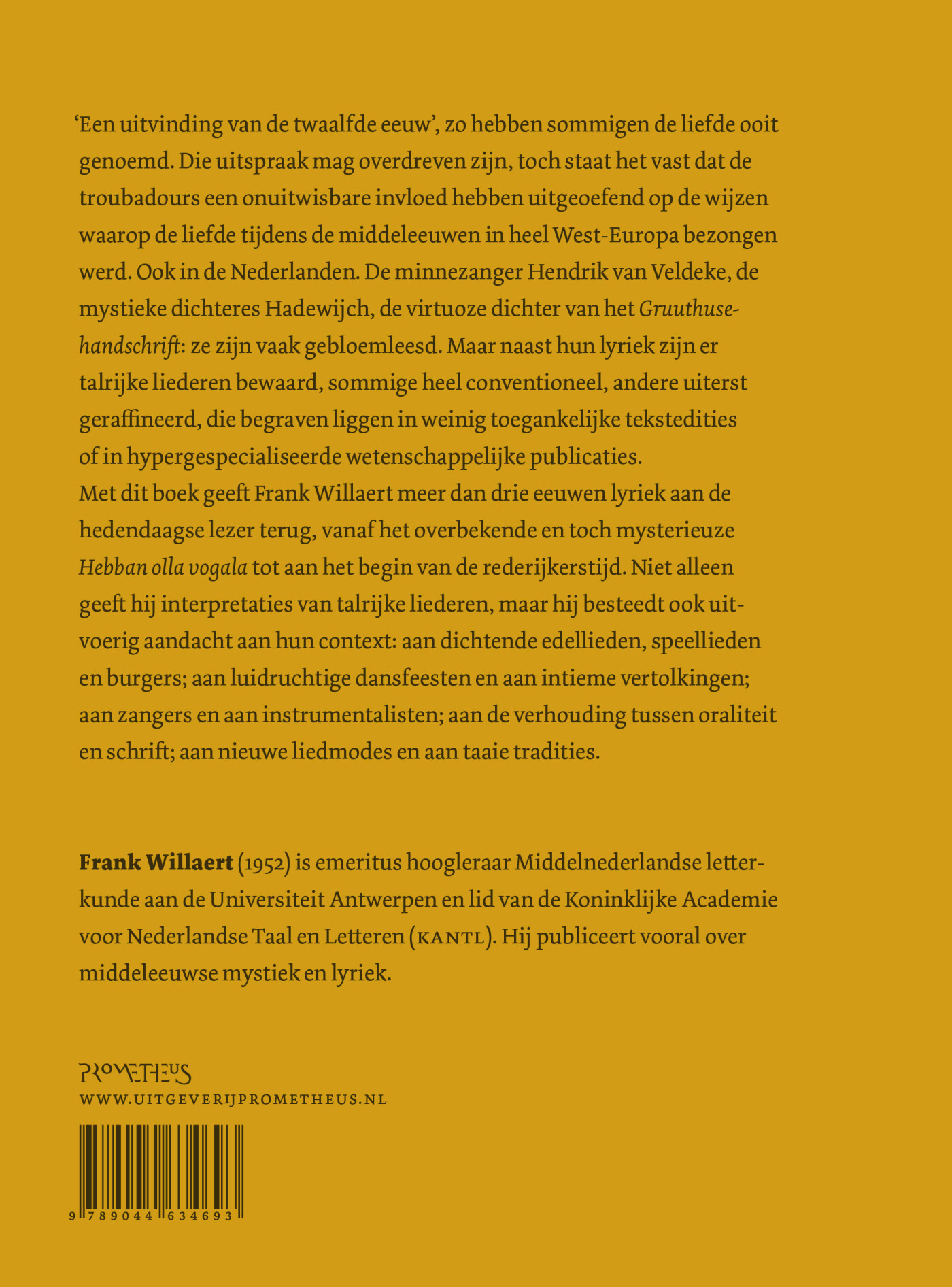 Het Nederlandse liefdeslied in de middeleeuwen achterkant