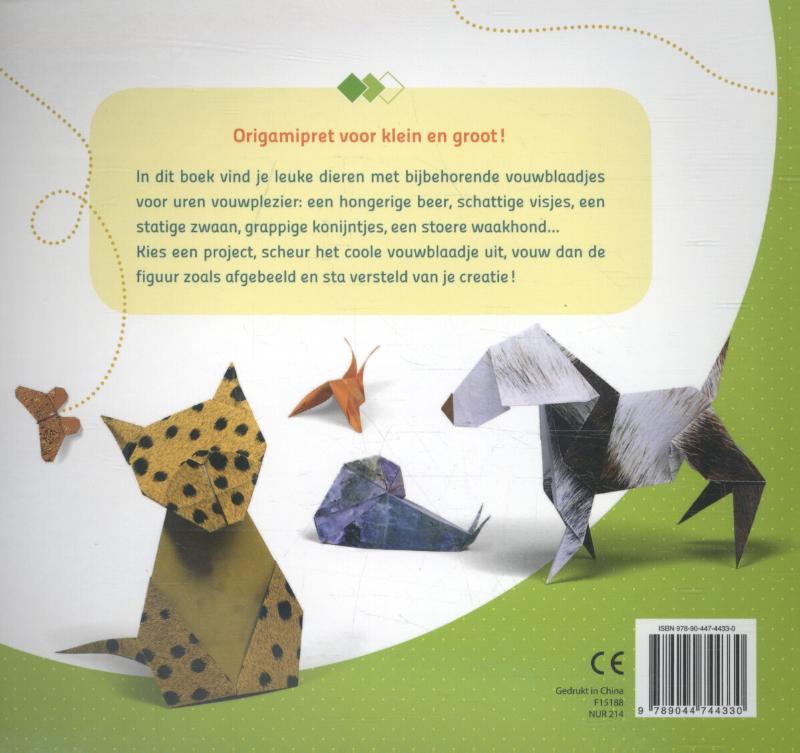 Dieren vouwen achterkant