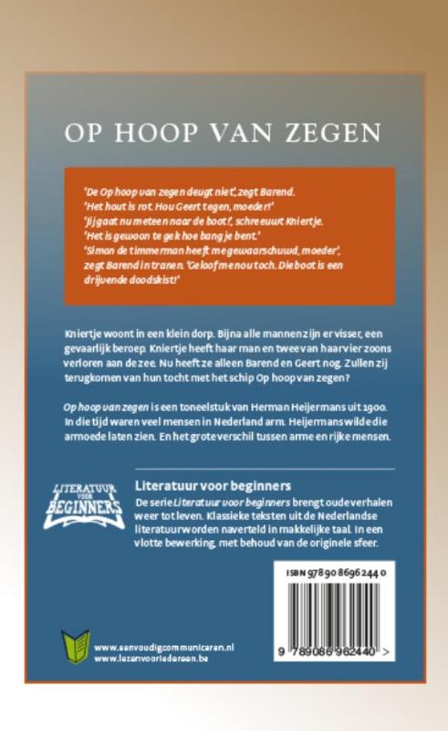 Op hoop van zegen / Literatuur voor beginners / 10 achterkant