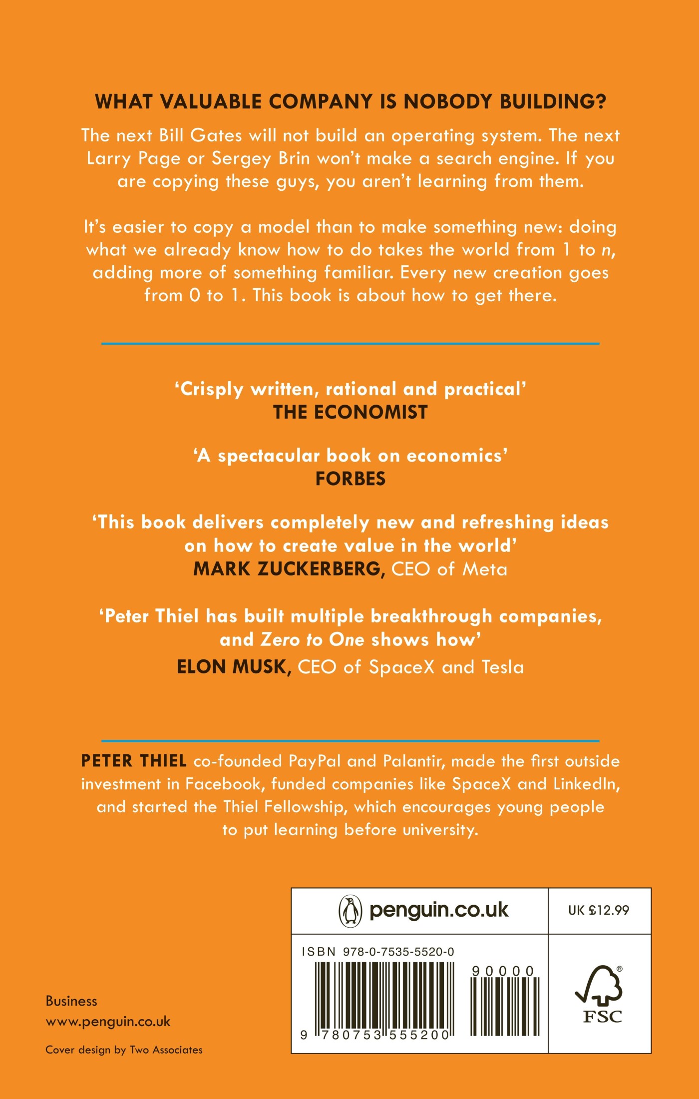 Zero to One Zero to One achterkant