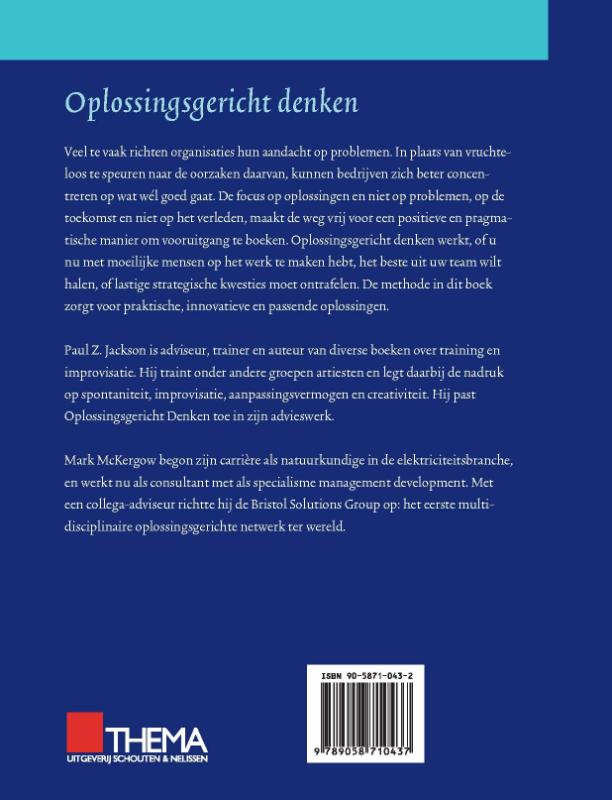 Oplossingsgericht denken achterkant