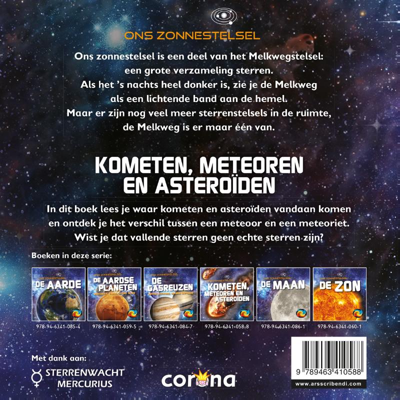 Ons zonnestelsel  -   Kometen, meteoren en asteroïden achterkant