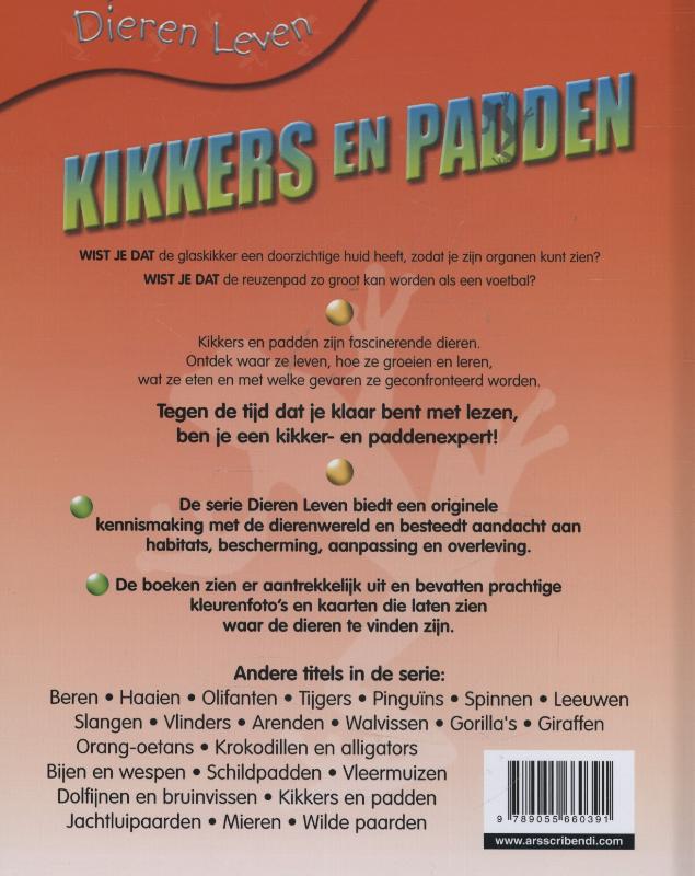 Kikkers en padden / Dieren leven achterkant