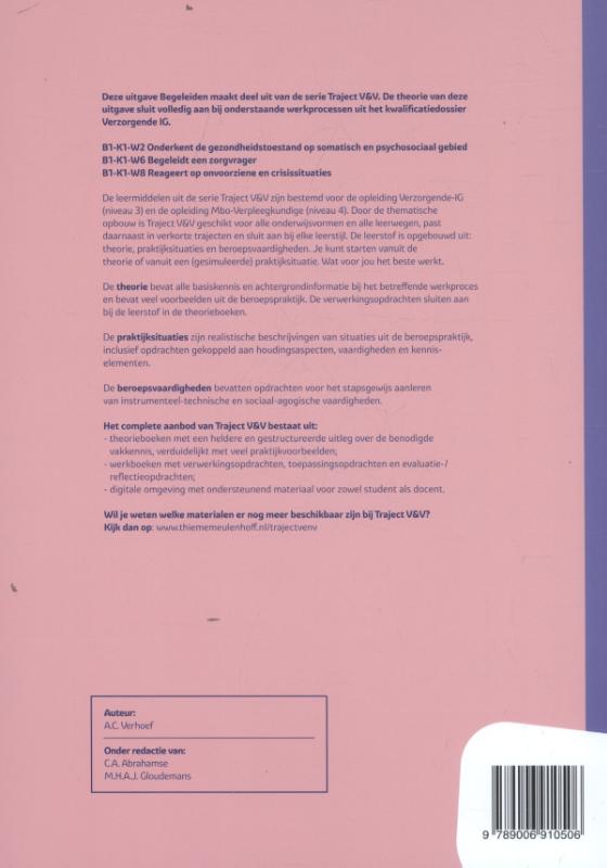 Traject V&V  - Begeleiden Niveau 3 Werkboek achterkant