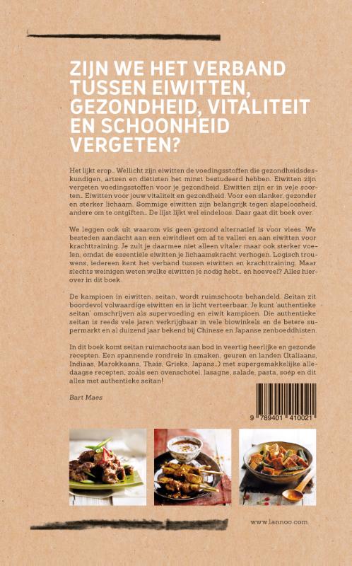 Gezond en gelukkig met eiwitten achterkant