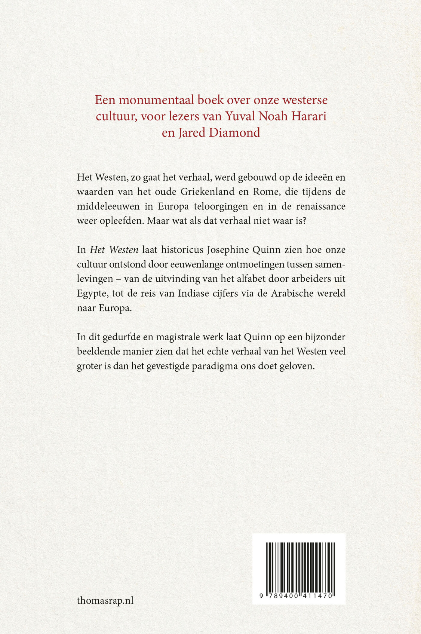Het westen achterkant