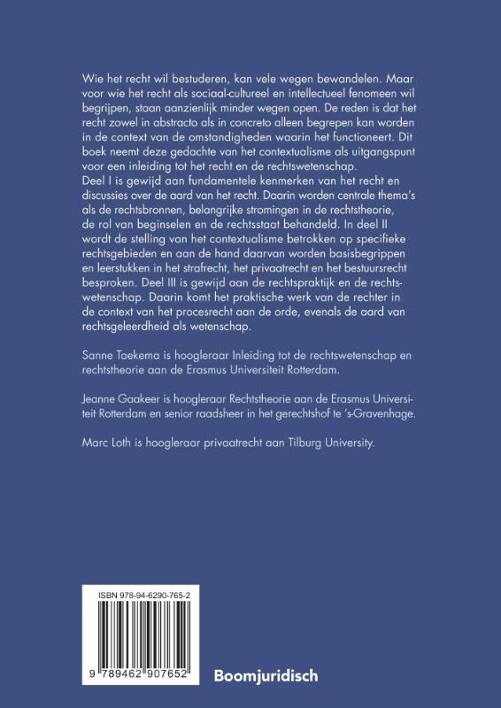 Recht in context / Boom Juridische studieboeken Recht in context / Boom Juridische studieboeken achterkant