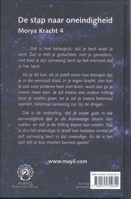 De stap naar oneindigheid / Morya Kracht / 4 achterkant