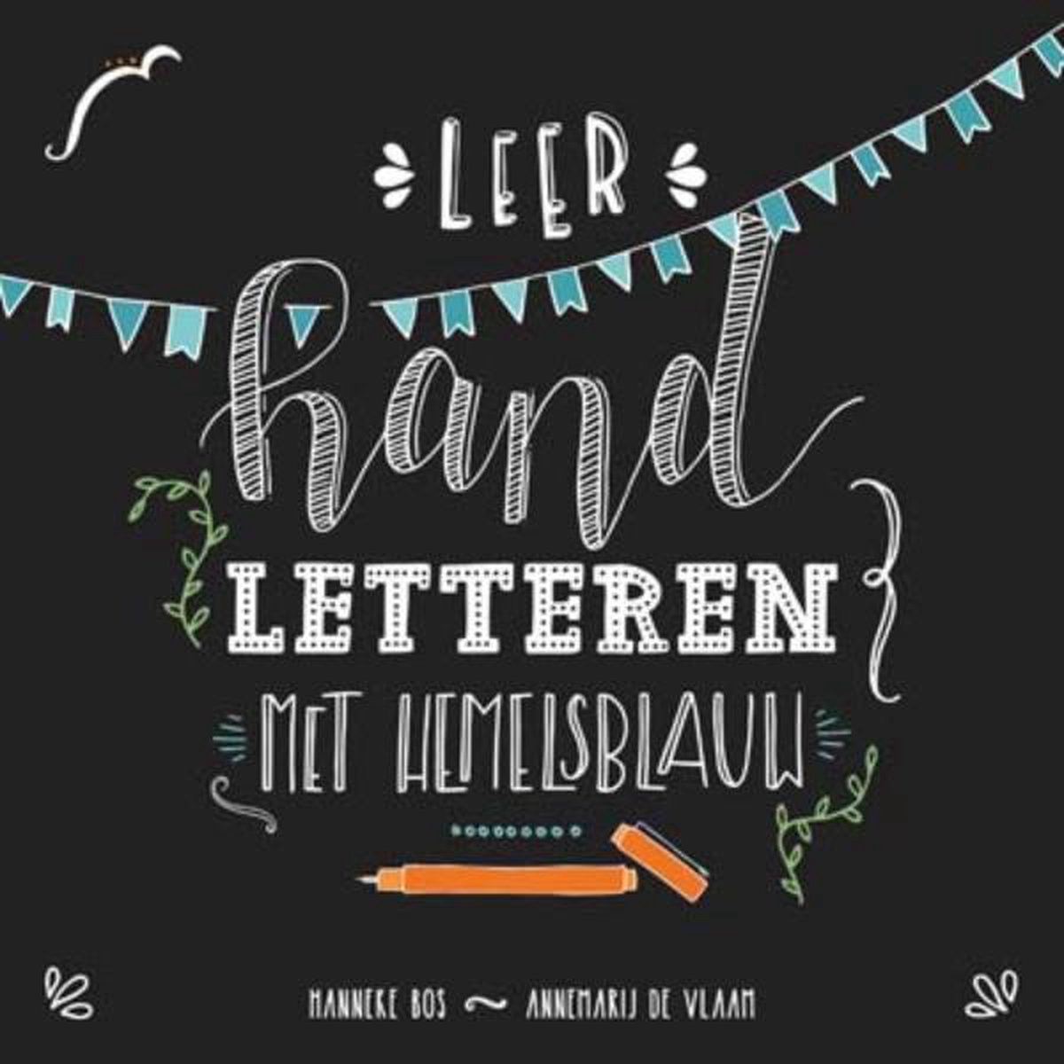 Leer handletteren met hemelsblauw