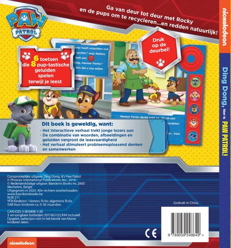 Paw Patrol 0 -   Ding, dong, hier is Paw Patrol! achterkant