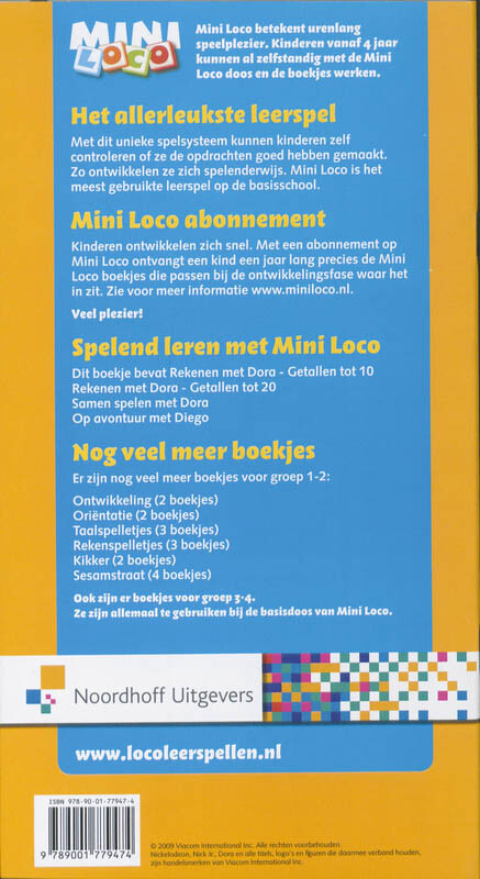 Rekenen met Dora - getallen tot 20 / Mini Loco / 1 achterkant