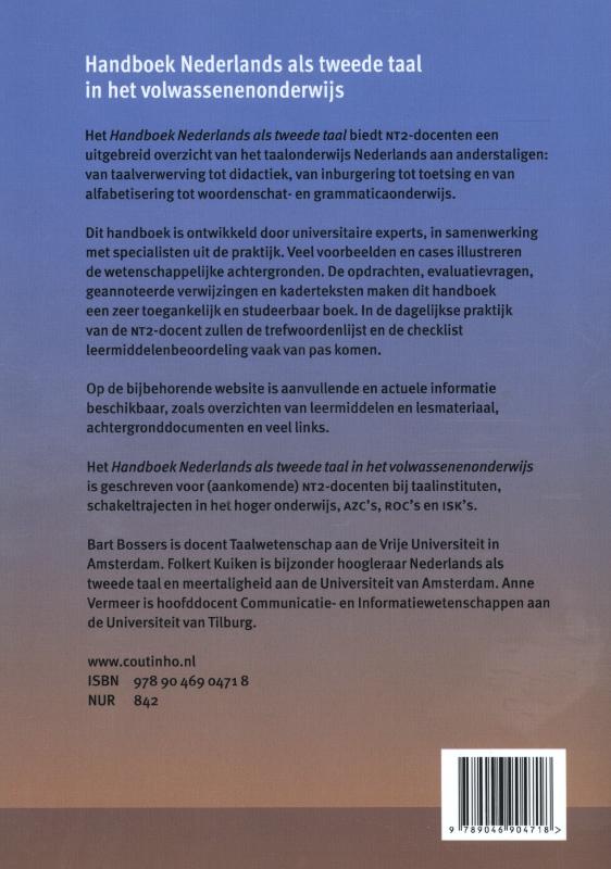 Handboek Nederlands als tweede taal in het volwassenenonderwijs achterkant