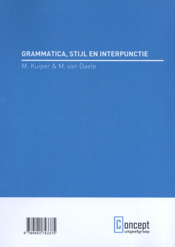 Grammatica, stijl en interpunctie achterkant