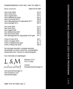 Examentraining Havo Nederlands 2020 achterkant